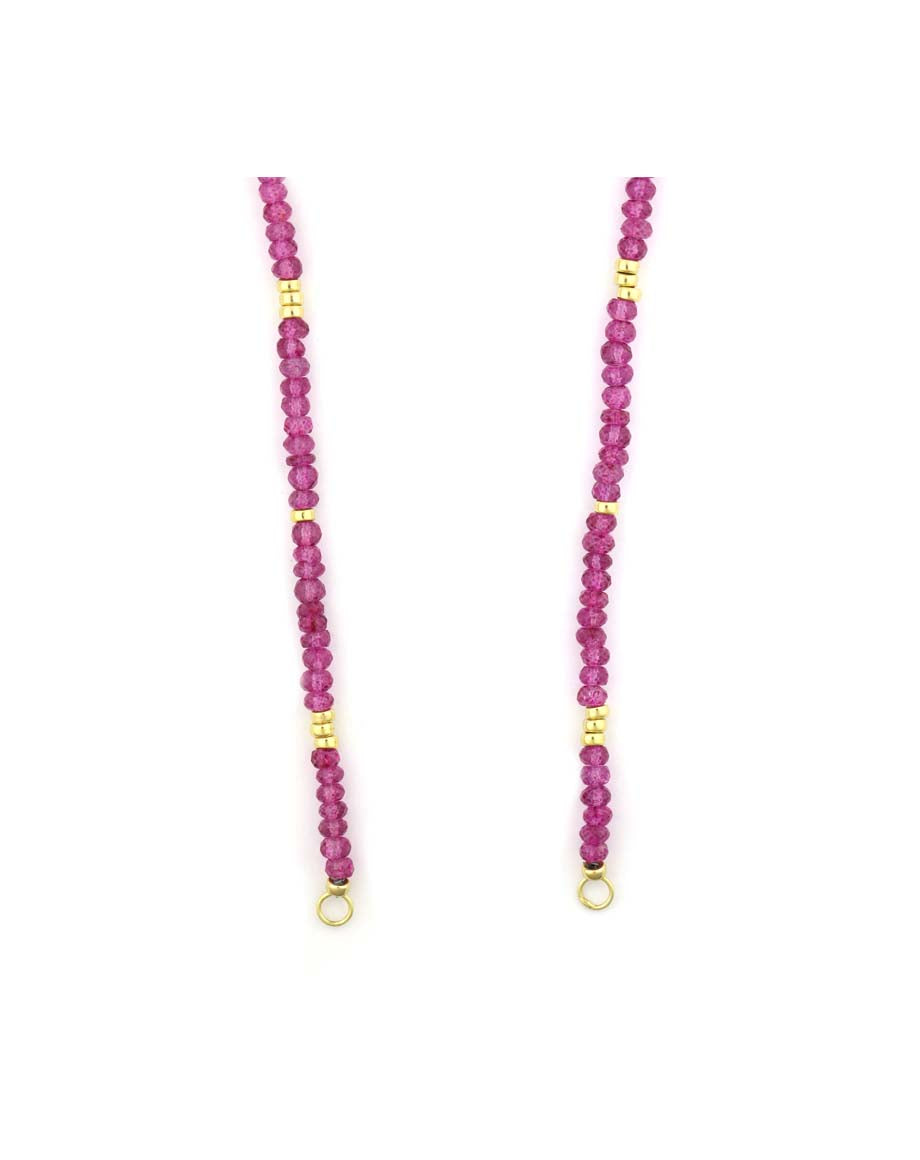 Lock Ready: Open Faceted Pink Topaz Rondelle Strand