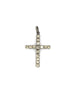 Large Silver Diamond Polki Cross Charm