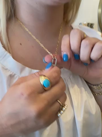 Large Luxe Lexi Lock Necklace: Gold Filled Paper Clip