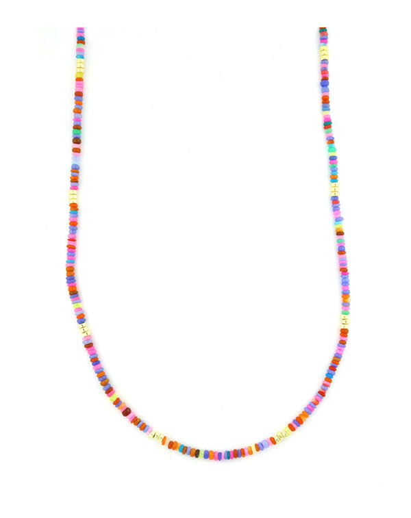 4mm Rainbow Opal Rondelle Long Beaded Necklace