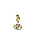 14K Gold Etched Starburst Evil Eye Charm Spacer