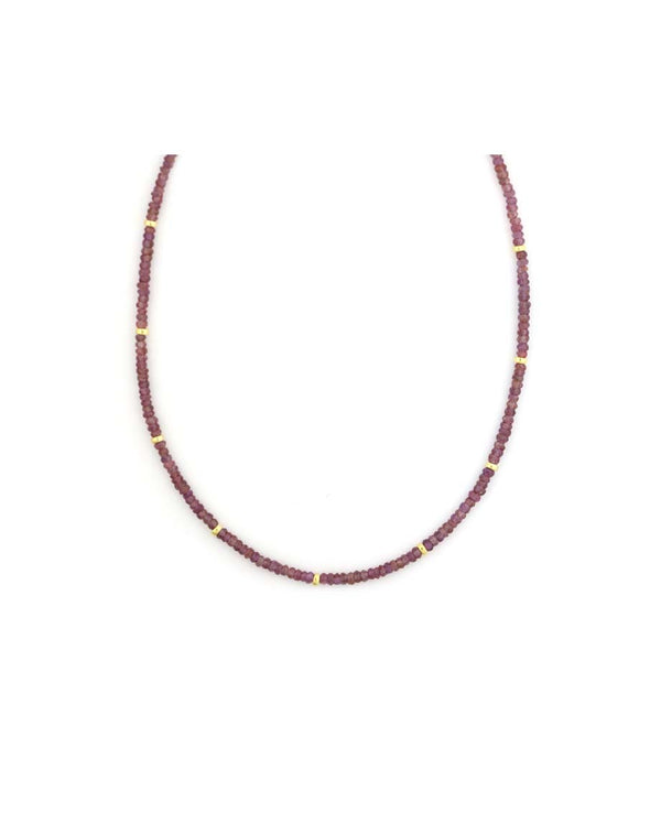 Raspberry Sapphire Rondelle Necklace