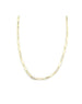 14K Gold Rectangle Mother of Pearl Disco Necklace