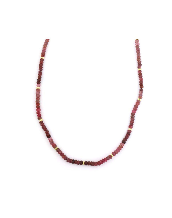 Red Spinel Rondelle Necklace