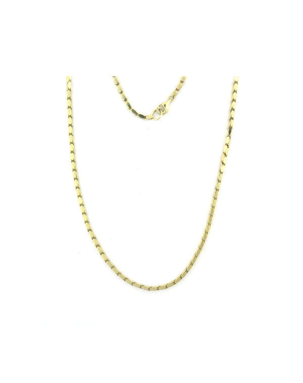 14K Gold Retro Woven Box Chain Necklace