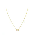 14K Gold Ridged .50ct Solitaire Necklace