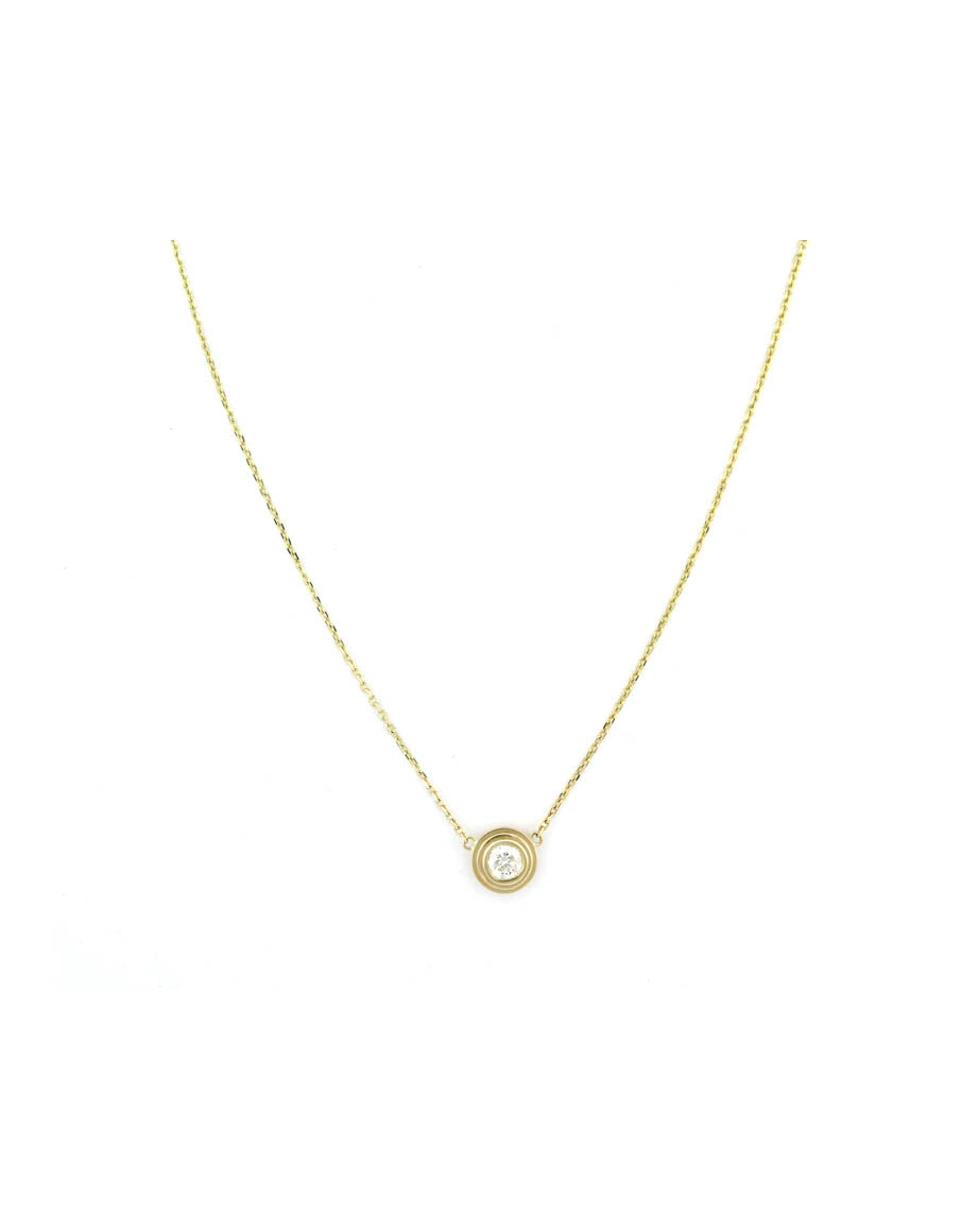 14K Gold Ridged .50ct Solitaire Necklace
