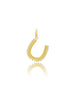 14K Gold Ridged Diamond Edge Horseshoe Charm