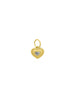 Small 14K Gold Ridged Heart Shaped Diamond Charm