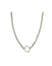 Silver Rolo Chain 20mm Diamond Lock Necklace