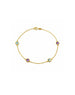 14K Gold Round Amethyst + Blue Topaz Bracelet