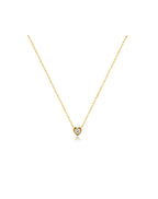 14K Gold Single Diamond Mini Heart Necklace