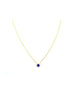 14K Gold 0.40 ct Round Blue Sapphire Necklace