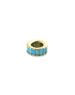 14K Gold Turquoise Baguette Round Charm Spacer