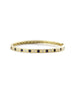 14K Gold 4 Prong Sapphire Alternating Diamond Bangle