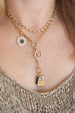 14K Gold Half Paperclip Half Circle Y Necklace