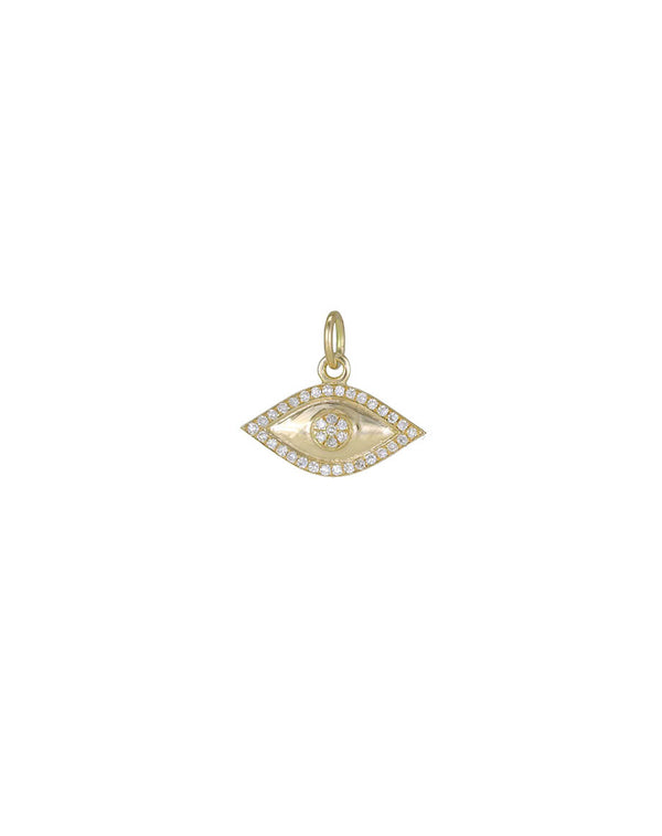 Mini 14K Gold Shiny Diamond Eye Charm
