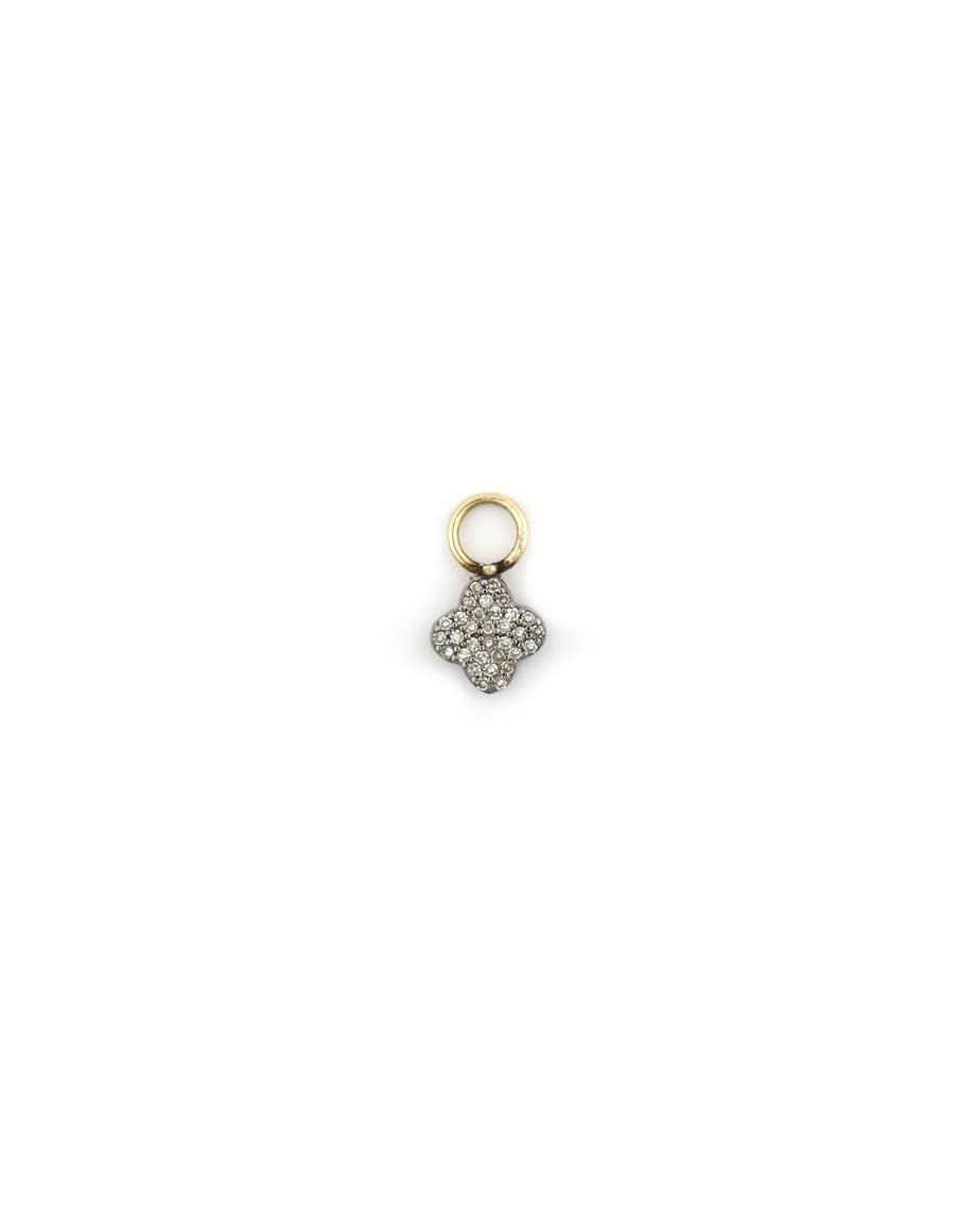 Silver Diamond Clover Earring Charm