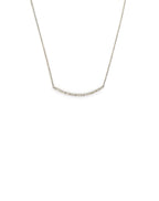 Silver Diamond Curved Bar Necklace