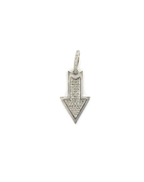 Silver Diamond Downward Arrow Charm