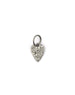 Small Elongated Silver Diamond Heart Charm