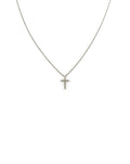Dainty Silver Diamond Cross Necklace