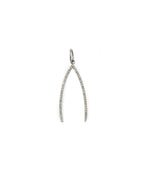 Silver Diamond Wishbone Charm