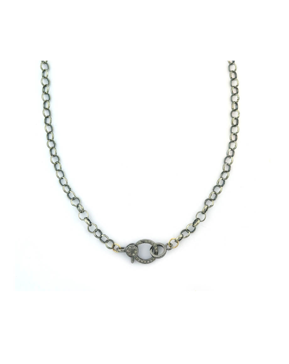 The Eva Lock Necklace: Silver Rolo Chain