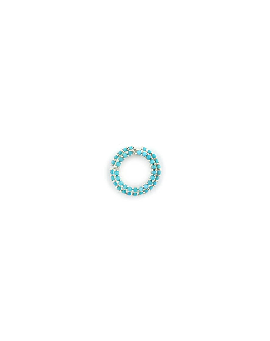 12mm Silver Dotted Turquoise Lock Connector