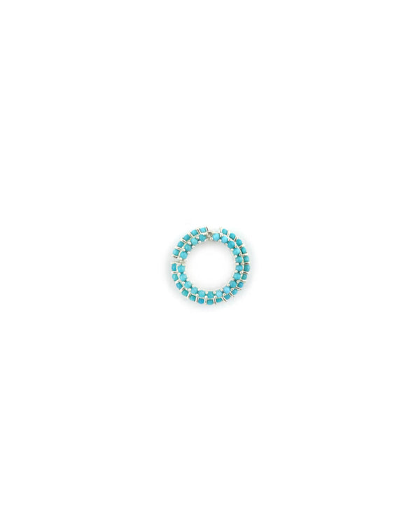 12mm Silver Dotted Turquoise Lock Connector