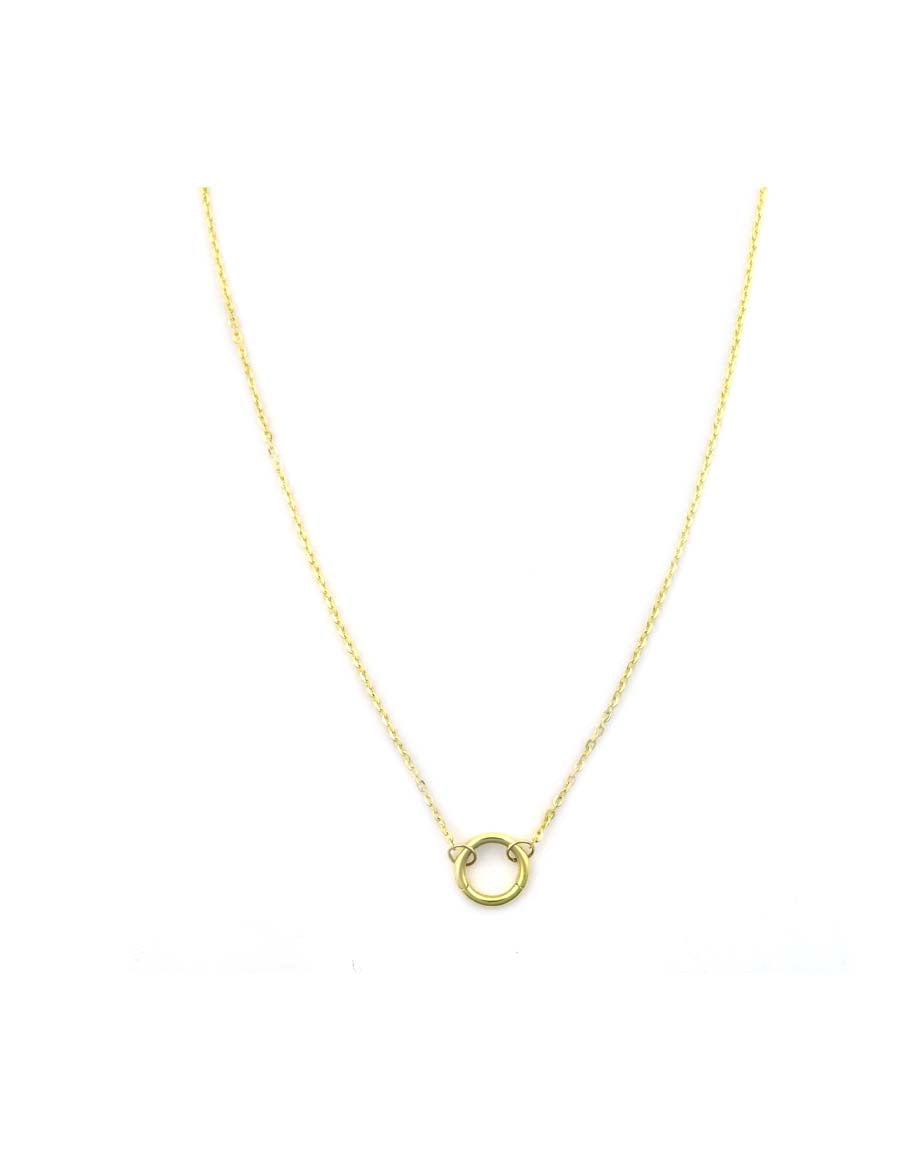 22" 14K Gold Small Cable Chain 12mm Simple Lock Necklace