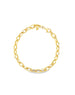 7.5" 14K Curved Flat Oval Link Bracelet