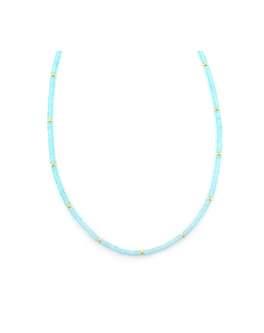 3mm Sky Blue Zircon Rondelle Necklace