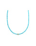 14K Yellow Gold Diamond Spacer 2mm Turquoise Necklace