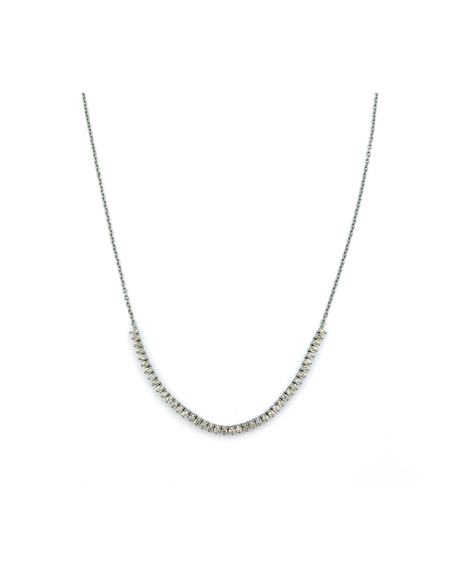 Dark Silver 3" Diamond Tennis Necklace