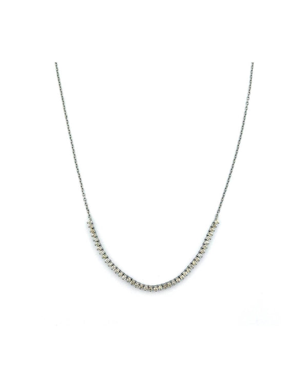 Dark Silver 3" Diamond Tennis Necklace