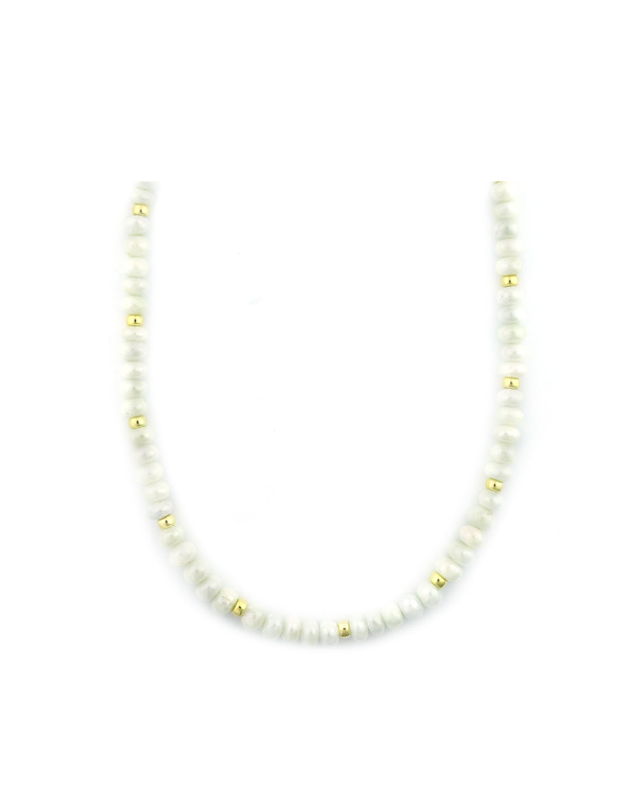 8mm Smooth Silverite Rondelle Necklace