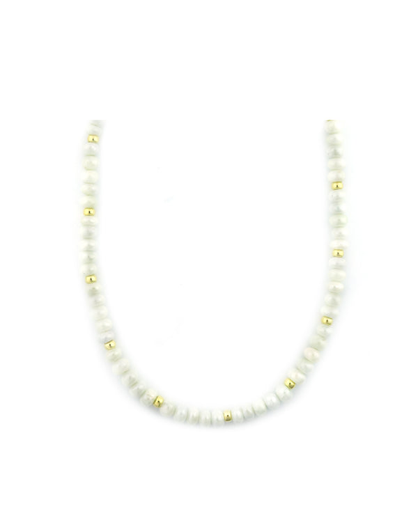 8mm Smooth Silverite Rondelle Necklace