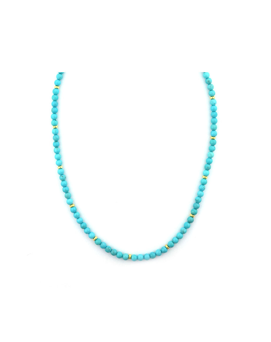 4mm Smooth Round Turquoise Rondelle Necklace