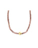 Heishi Strawberry Quartz Twisted Lantern Necklace