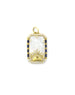 14K Gold Mother of Pearl 1.74ct Sapphire Sunset Charm