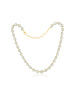 Two Tone Teardrop White Topaz Tennis Necklace
