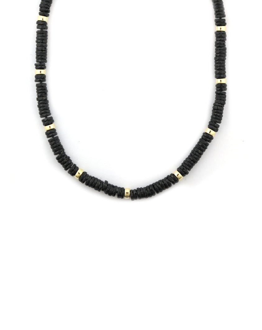 6mm Heishi Black Onyx Rondelle Necklace