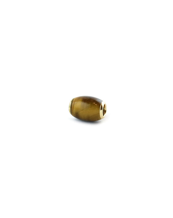 14K Gold Tiger's Eye Tube Spacer