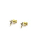 Itty Bitty 14K Gold Diamond Cross Studs