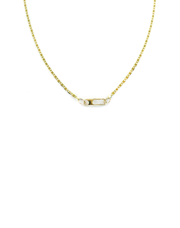 14K Gold Mini Gemma Lock Necklace: Tiny Valentino Chain