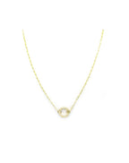Tiny Flat 14K Gold Paper Clip Chain 12mm Lock Necklace