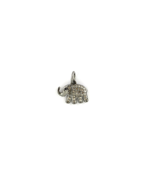 Silver Diamond Mini Elephant Charm