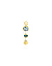 14K Gold Blue Topaz Diamond Clover Drop Charm