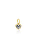 14K Gold Pronged White Topaz Heart Charm